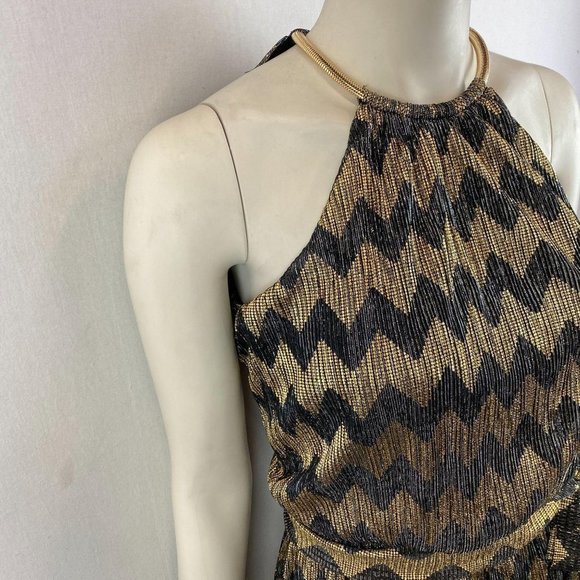 GUESS Gold Stripe Glitter Dress - Picture 4 of 10